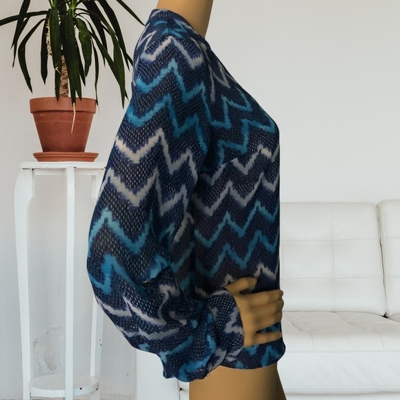 A.N.A A New Approach Women's Multicolor Long Sleeve Button Up Blouse Top Size S - Picture 10 of 12